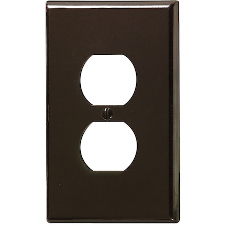 Leviton 1-Gang Smooth Plastic Oversized Outlet Wall Plate, Brown 001-85103